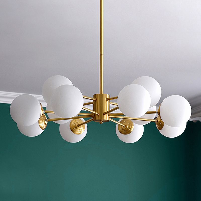 Nordic Glass Chandelier Light Fixtures Restaurant Multi Head Hanging Chandelier