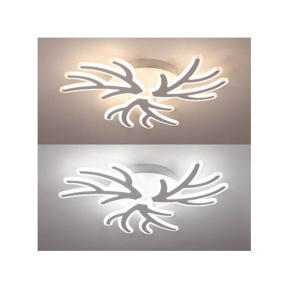 Coral Flush Ceiling Light Contemporary Acrylic 3/5/9 Lights Bedroom LED Flushmount Lighting in Warm/White/Natural Light