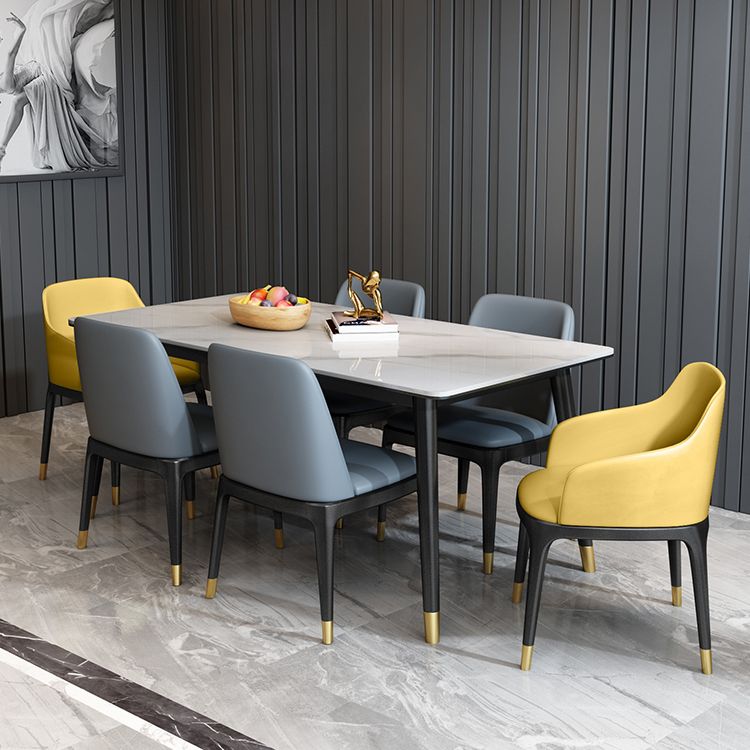 Rechteckige 4-beinige Wohnmöbel-Stein-Esszimmerkollektion für das Esszimmer