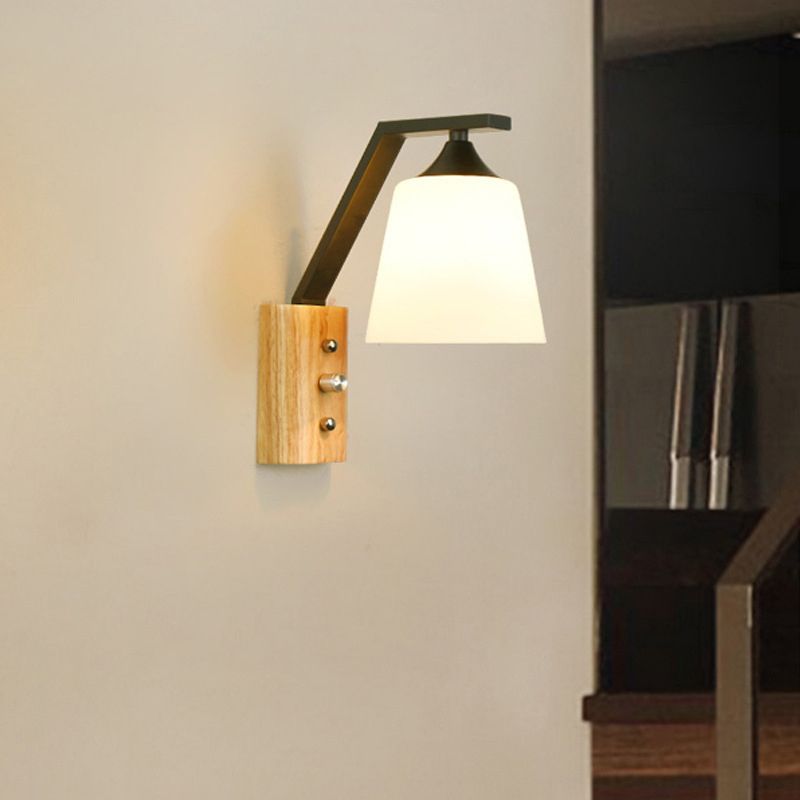 Geometric Shape Wood Wall Lighting Modern Style 1 Light Wall Mounted Light