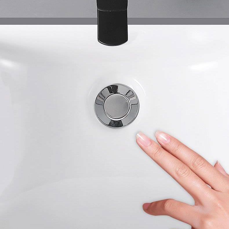 Traditional Undermount Vanity Sink Porcelain Rectangular with Pop-Up Drain Vessel Sink