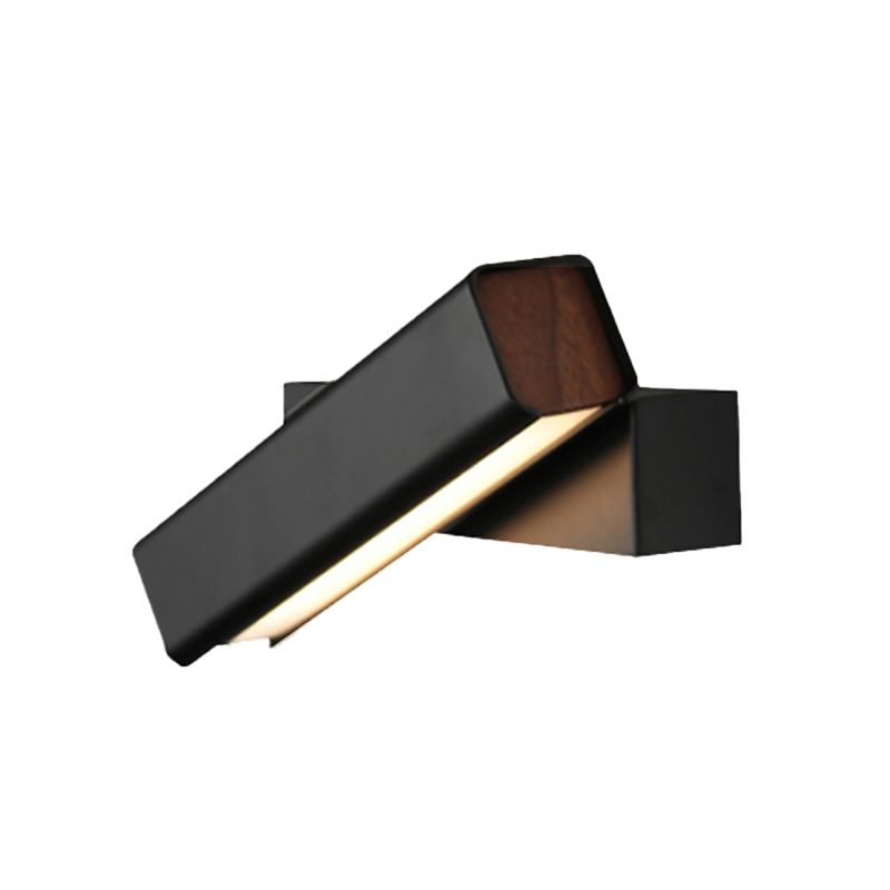 Rectangle Shape Metal Wall Lighting Idea Modern Style 1 Light Wall Light Fixture
