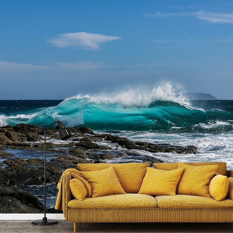 Photography Pattern Mildew Wall Mural Sea Horizontalt for Living Room