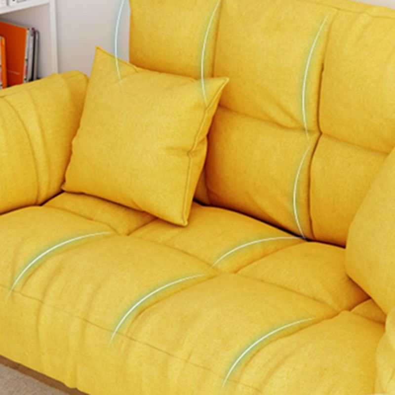 Contemporary Living Room Biscuit Back Convertible Square Arm Sofa