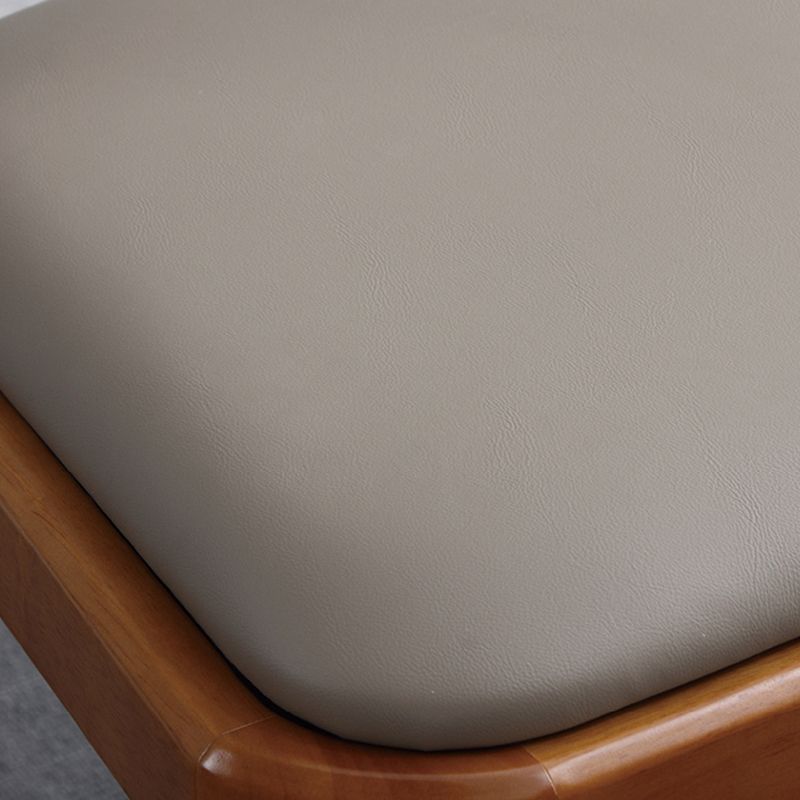 Modern Upholstered Armless Chair Home Solid Wood Dining Chair