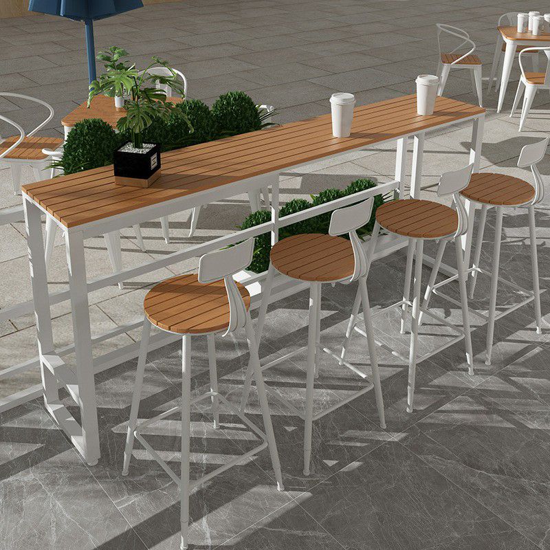 Industrial Artificial Wood Bar Table Set 1/4/5 Pieces Counter Table Set for Outdoor