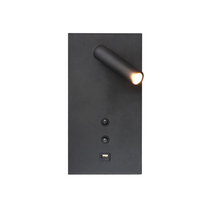 Style contemporain Rectangulaire mural métal métal 2 lumières de lecture de la lumière murale