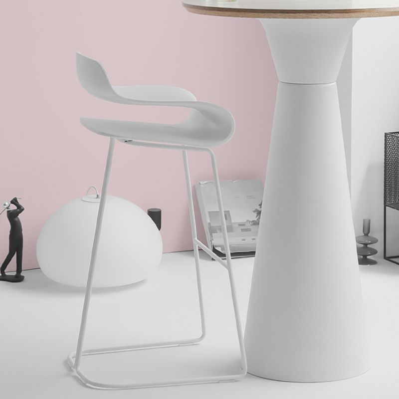 Industrial Armless Bar Stool Plastic and Steel Bar Stool for Living Room