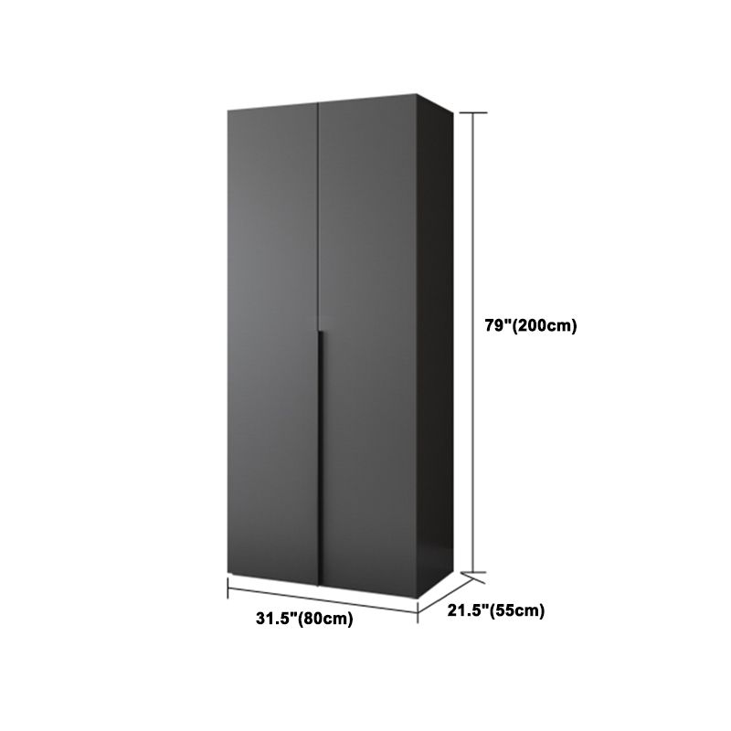 Grey Contemporary Style Wardrobe Armoire Engineered Wood Wardrobe