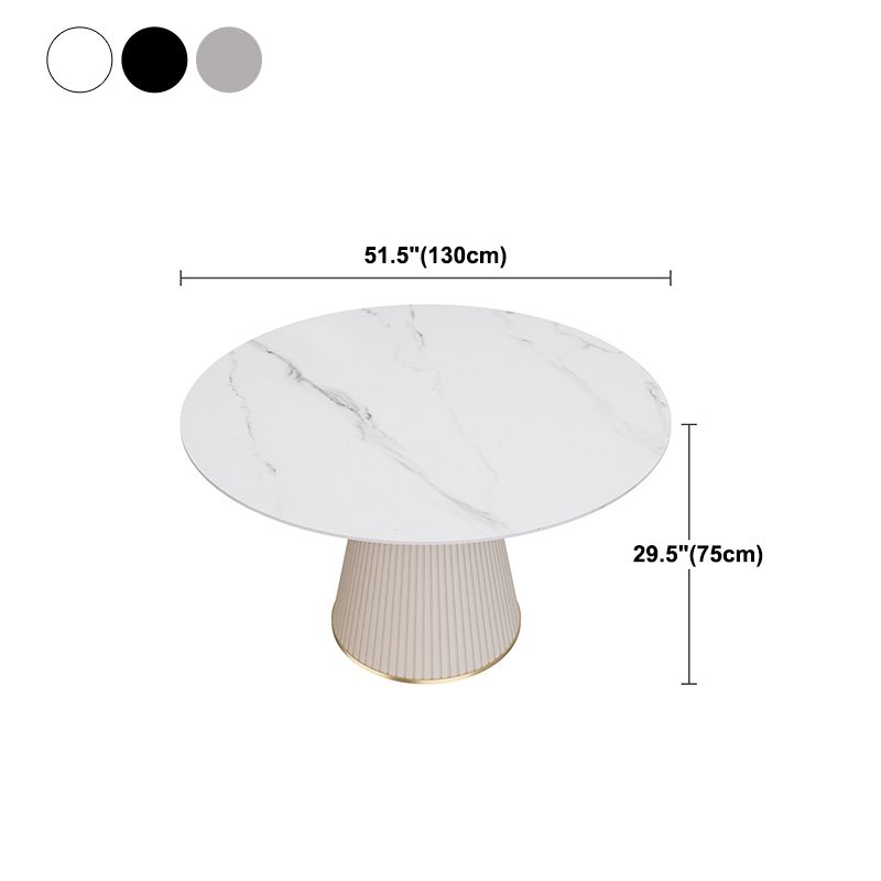 Modern Round Dining Table Stone Top Table with Pedestal Base
