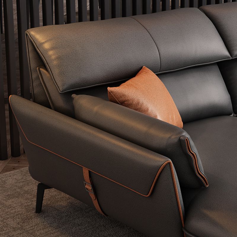 Stain Resistant Modernism Sofa & Chaise Flared Arm Sectional