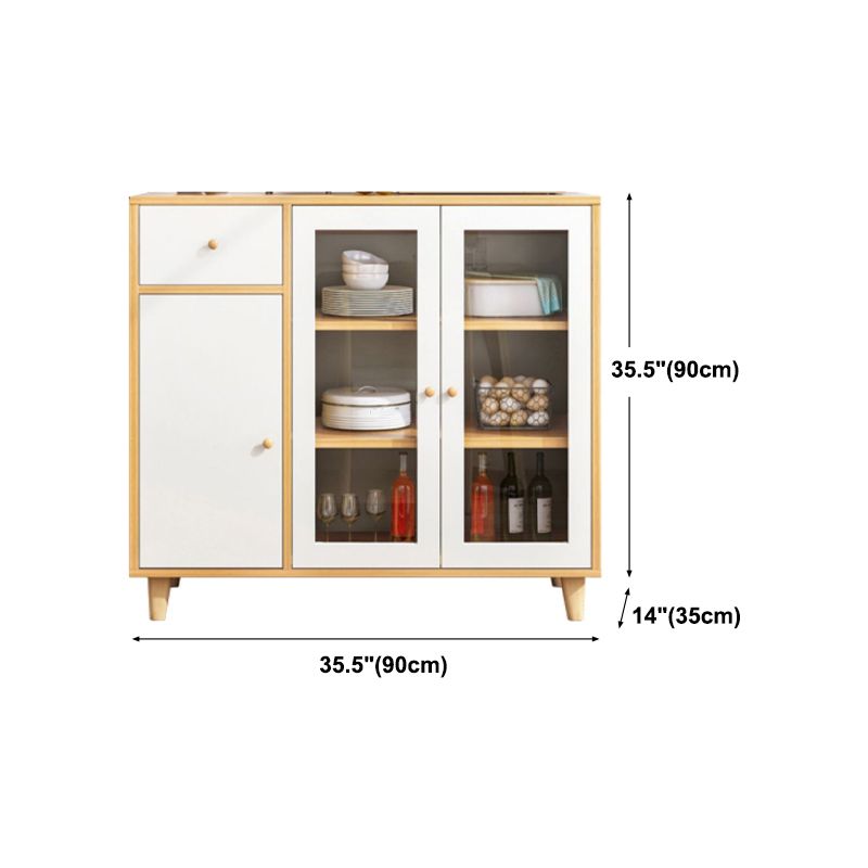 Modern Style Sideboard with Wooden Cabinets Drawers and Storage Sideboard for Dining Room