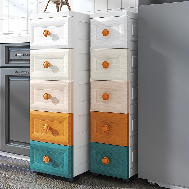 Scandinavian Kids Furniture Vertical Plastic Nursery Dresser with Drawers for Home