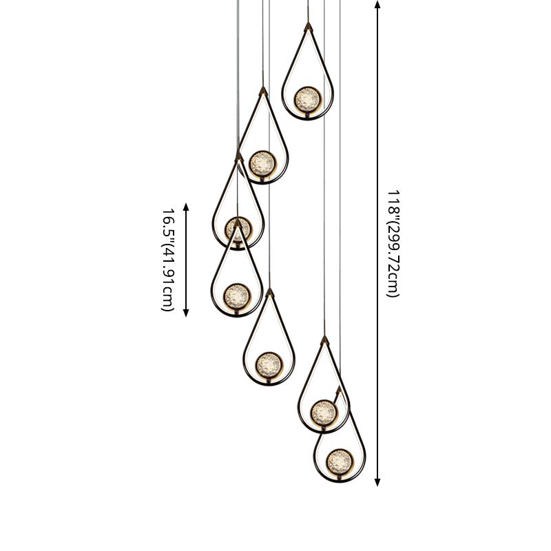 Zeitgenössischer Stil LED neben Lampe Metallkristall Deckenhänger Anhänger