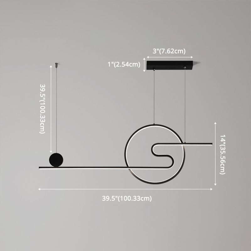 Modern Simplicity LED Linear Pendant Light Aluminium Adjustable Hanging Lamp for Dining Room