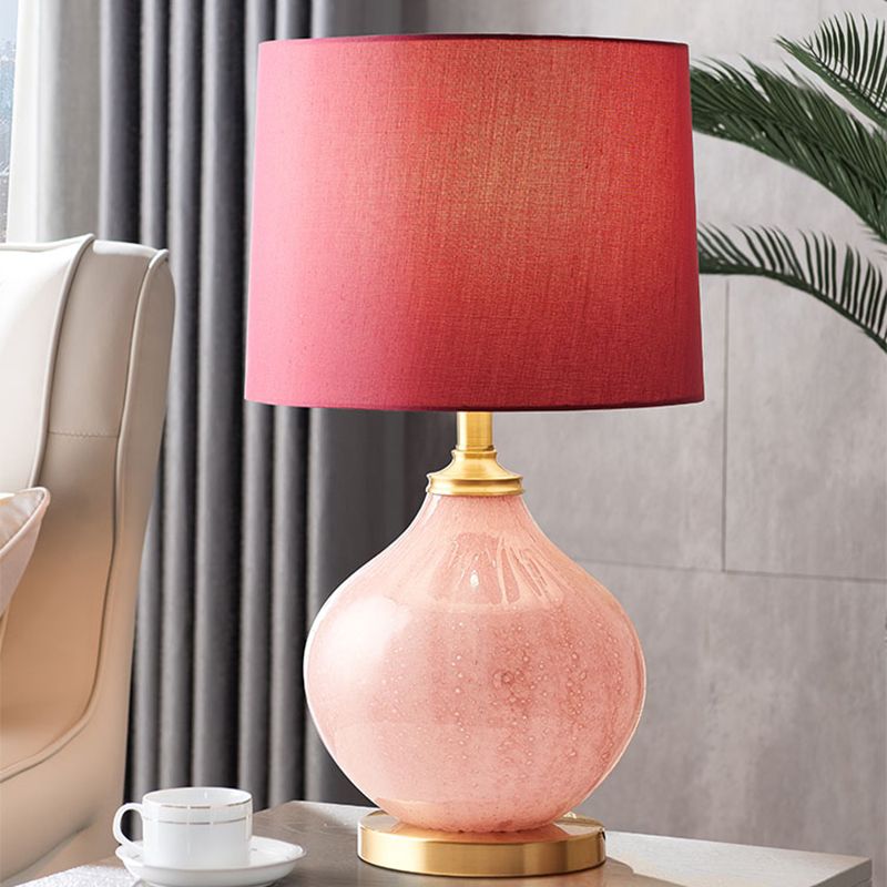 Trommelstof Schaduwtafel Licht Traditionele stijl 1 bol woonkamer nachtstandaard in roze