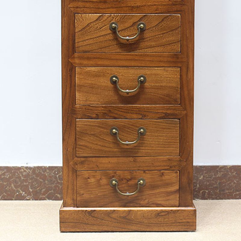 74.8" Tall 4 -drawer Accent Cabinet Solid Wood Glass Paned Chest