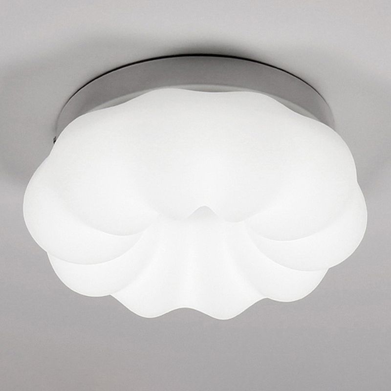 Plastic Cloud Flush Mount Ceiling Light Fixture Kids LED Flushmount Lighting in White