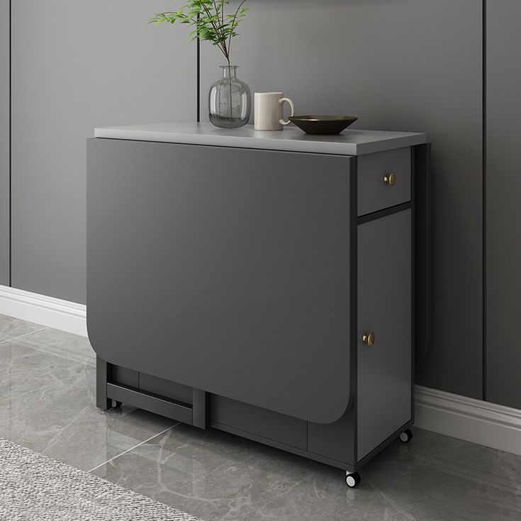 Tavolo da pranzo moderno del rettangolo moderno di metà secolo con base in legno massiccio, 59 "l x 29.1" h