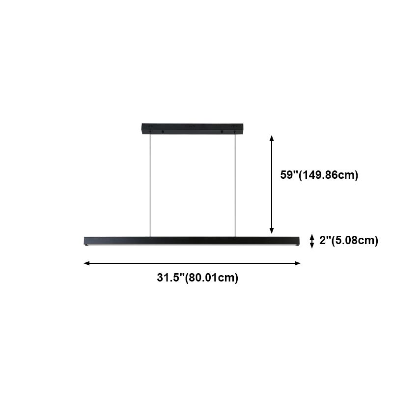 Black Rectangular Pendant Light in Modern Creative Style Acrylic LED Hanging Lamp