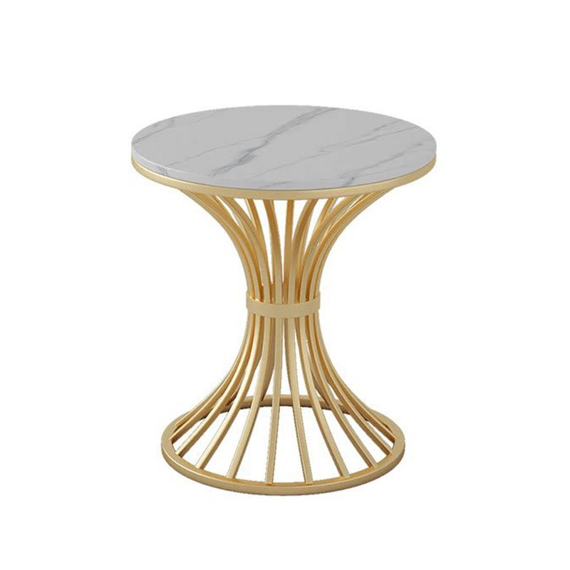 Sintered Stone Top Table with Pedestal Base Metal Traditional Luxury Round Dining Table