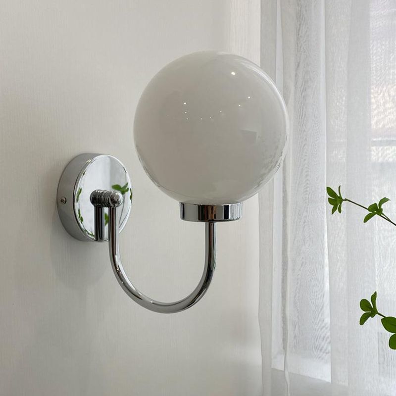 Nordic Vanity Light Creative Glass Ball Shade Wall Light Sconce for Washroom