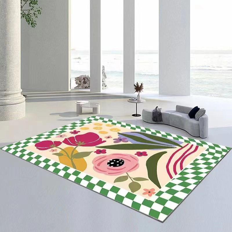 Alfombra de estilo moderno Patrón de flores de la alfombra Alfombra resistente a las manchas para la decoración del hogar