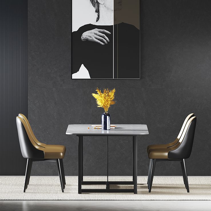 Modern 1/2/5/7 Pieces Dining Set Sintered Stone Dining Table Set with Leather Chairs