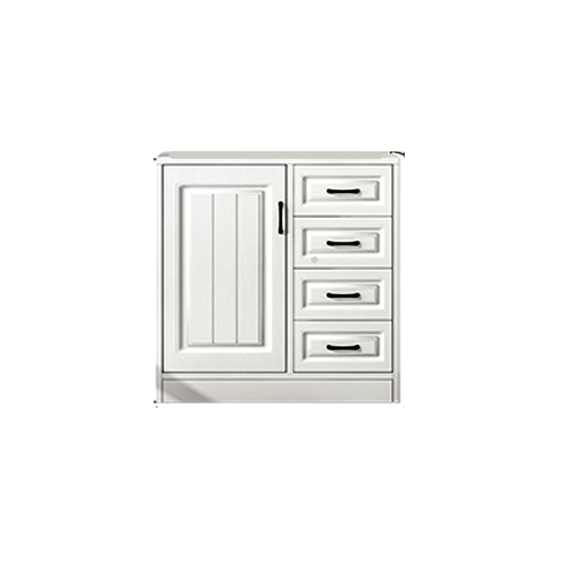 White Engineered Wood Dining Server Modern Buffet Server with Drawers