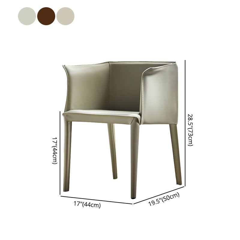 Silla de comedor moderna de cuero para restaurante Silla de comedor con respaldo sólido