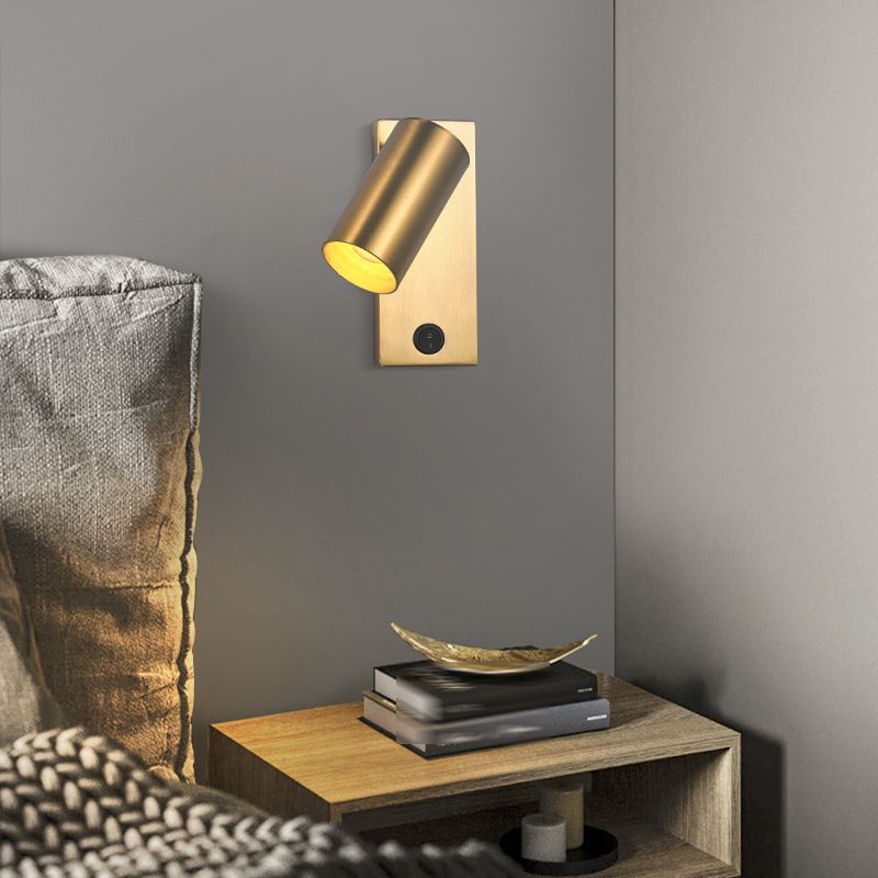 Modern Pivoting Wall Sconce Cylinder Reading Wall Light for Bedroom