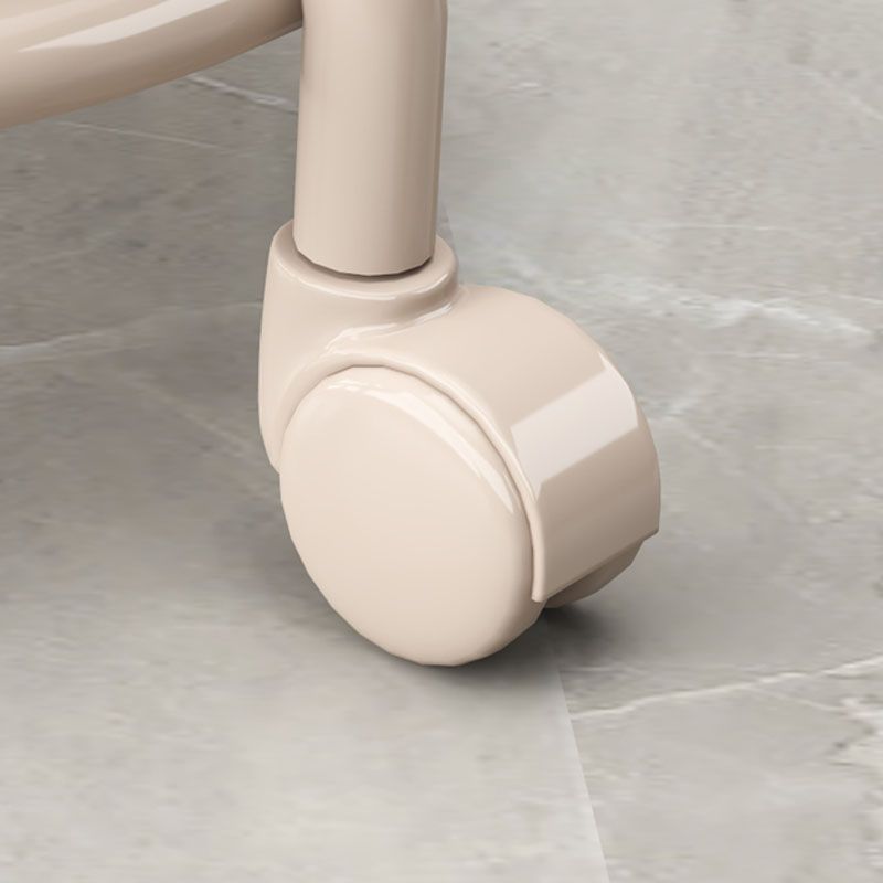 Stain Resistant Ottoman Solid PU Leather Tufted Round Ottoman with Wheels