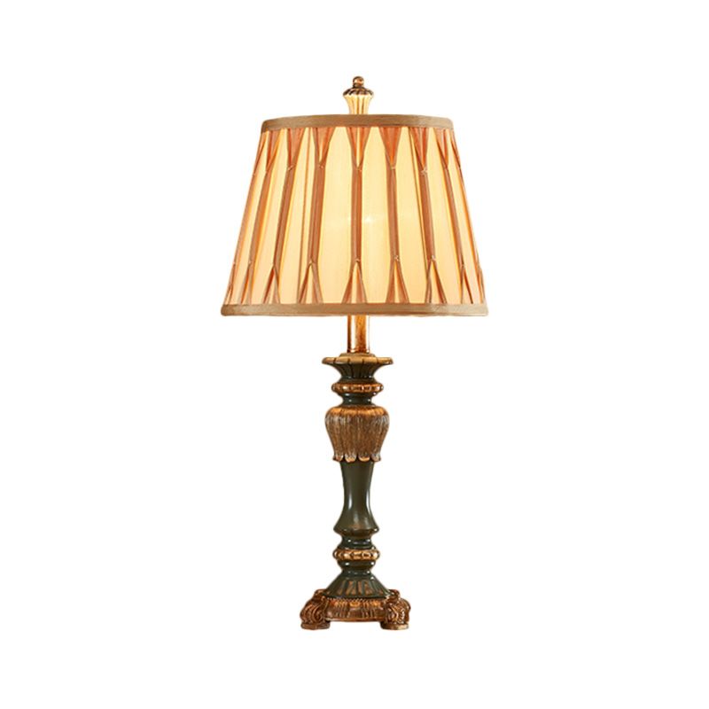 Lampe de nuit d'ombre de largeur de 10 "/ 12" lampe de nuit de nuit de style bronze Tableau de tissu en bronze avec base de chandelles