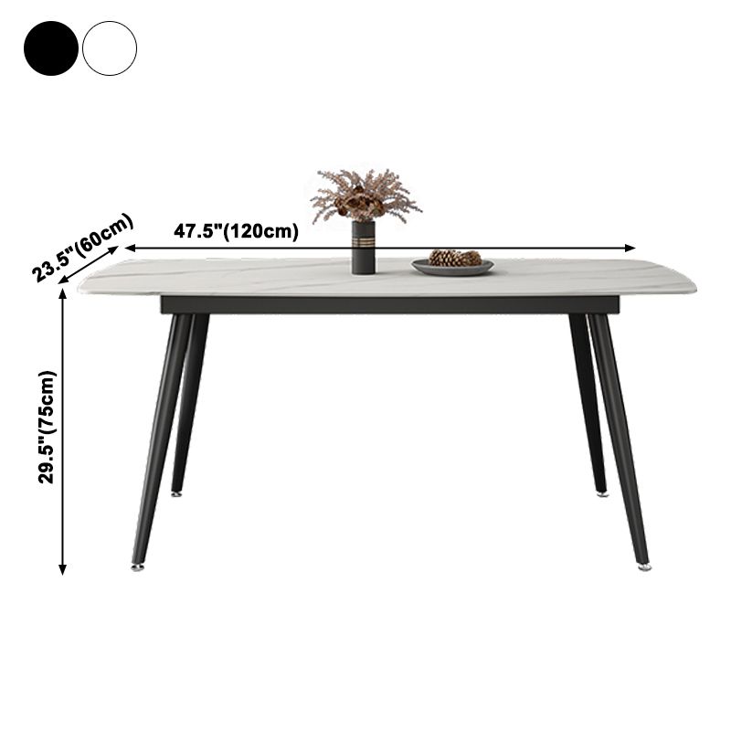 Industrial Style Stone Dining Table 4 Legs Dining Site Table for Dining Room