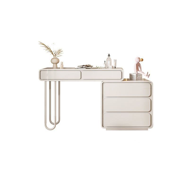 White Make-up 15.74" Wide Vanity Makeup Vanity Desk Table with 5/8 Drawers