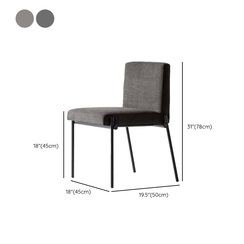 Industrial Dining Room Upholstered Armless Parsons Dining Side Chair