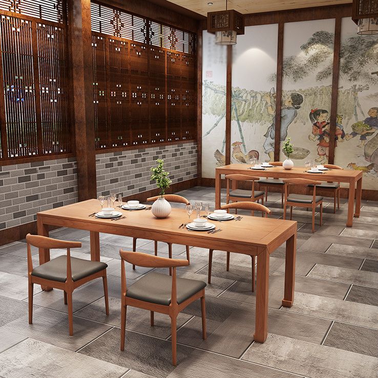 Minimalist 1/2/5 Pieces Dining Table Set Solid Wood Dining Table and Wood Chairs