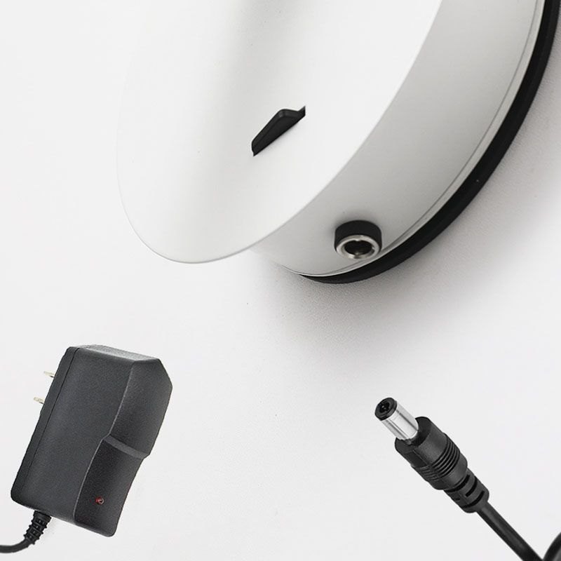 Splock de pared de metal negro con interruptor de luz de pared círculo de 1 luz para el dormitorio para el dormitorio