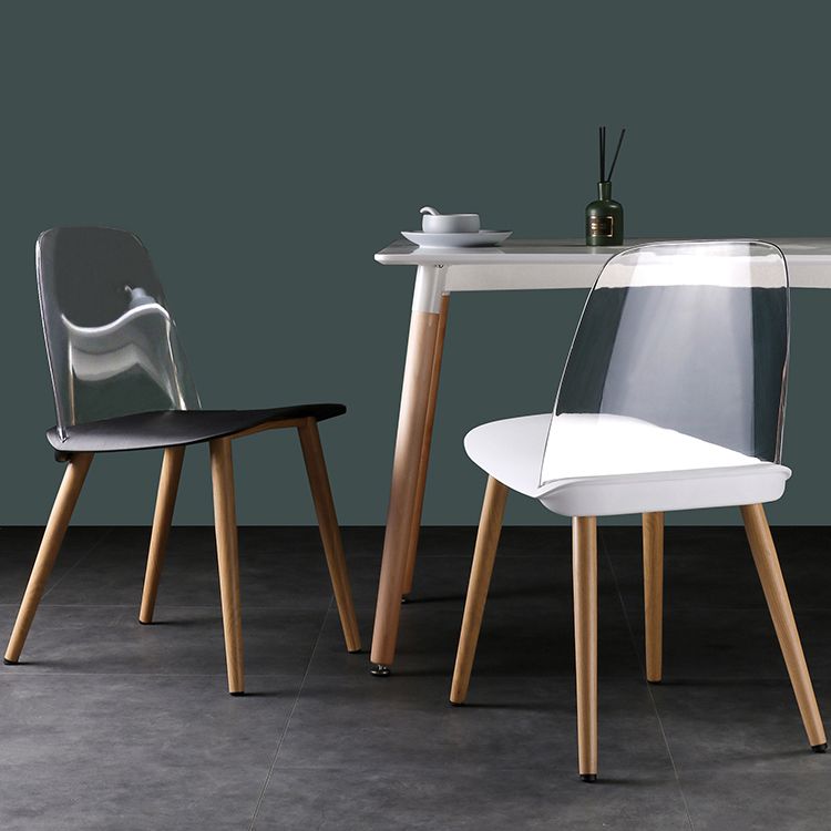 Silla contemporánea sillas de comedor sin brazos con patas de metal para cocina