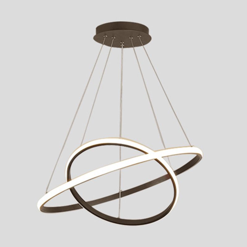 Modern Simplicity Orbit Pendant Chandelier Acrylic Hanging Light Fixture for Living Room