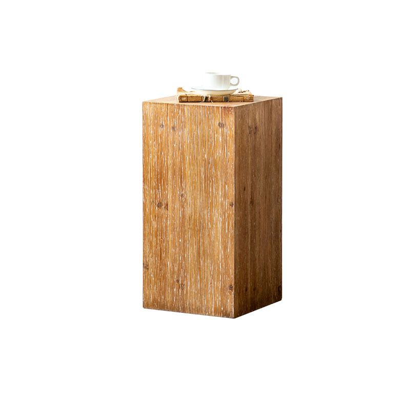 Distressed Wood Square End Table Set 11.8" W Block Sofa Side Accent Table