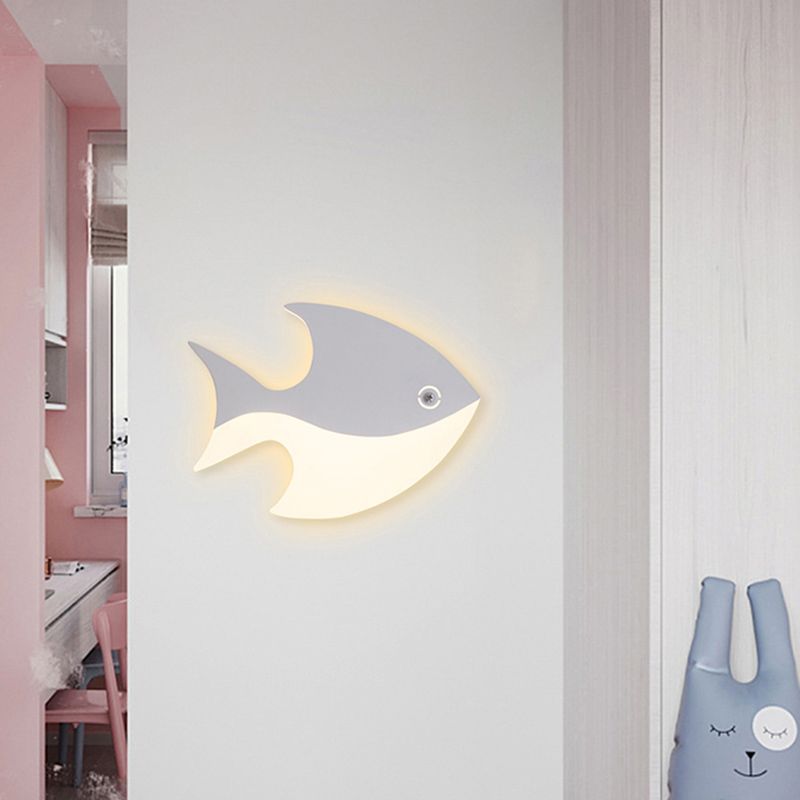 White Shaded Wall Mounted Light Minimalist-Style LED Metal Wall Mounted Lighting