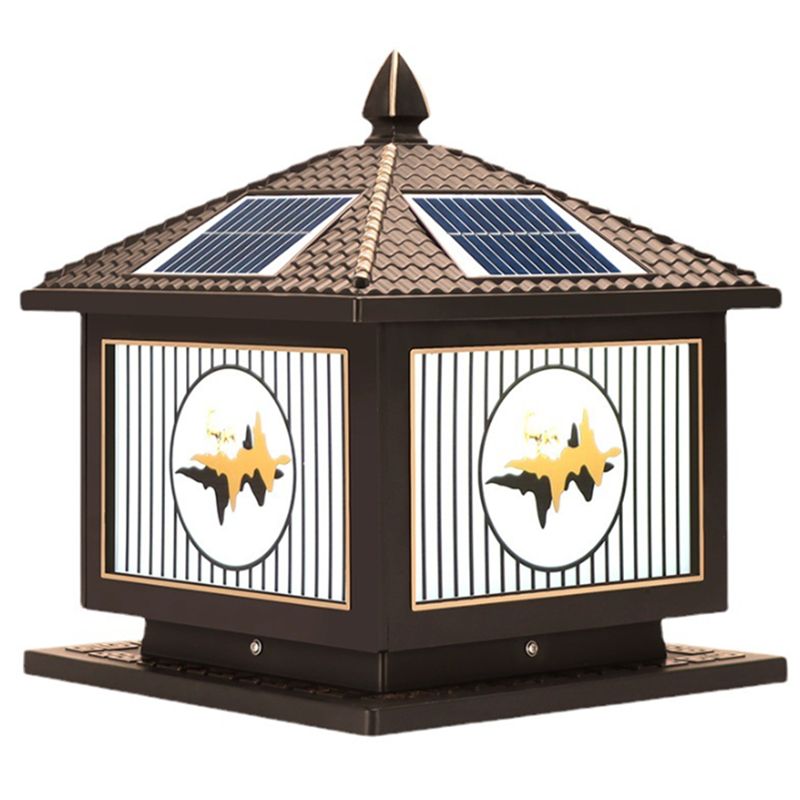 Modern LED Pillar Lamp Creative Solar Lighting Fixture for Garden