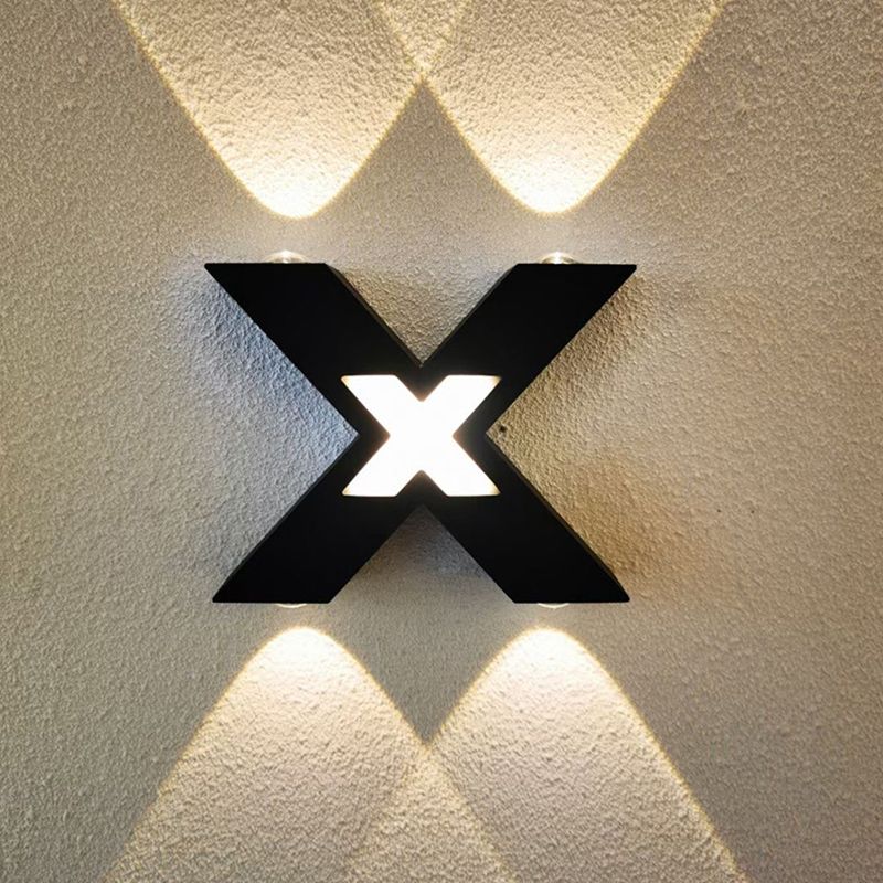 Modern Minimalist Style X-shaded Wall Mounted Light Fixture Metal 4 Lights Wall Lamps