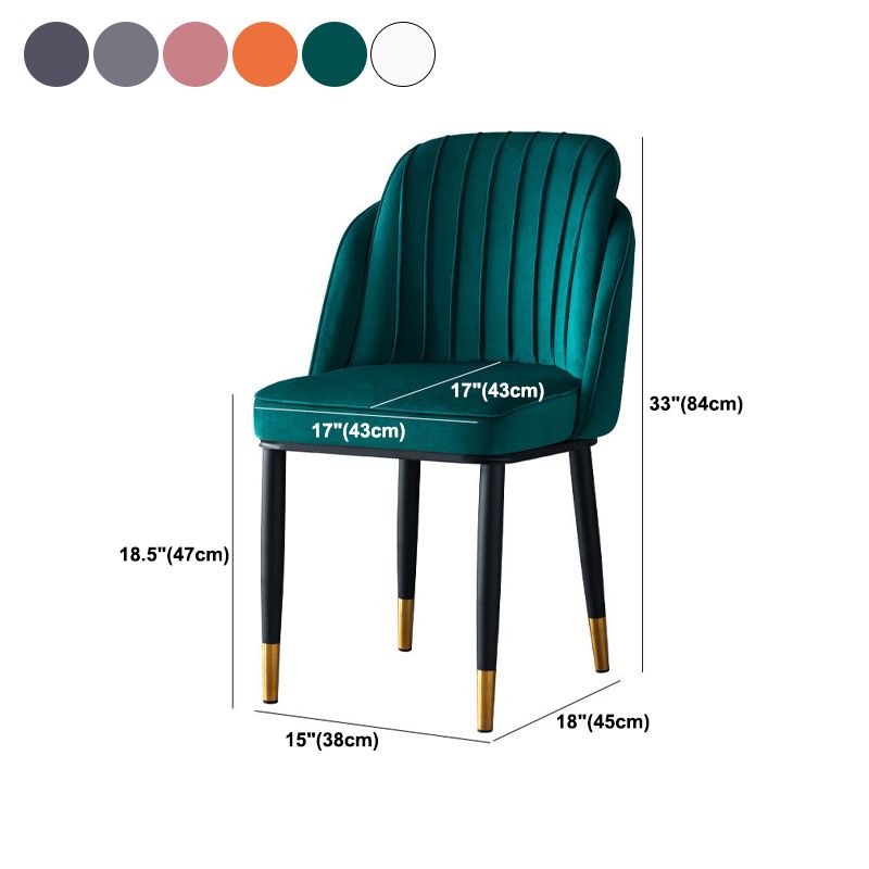 Glam Armless Velvet Dining Chair Parsons Chair in Matte Finish for Home