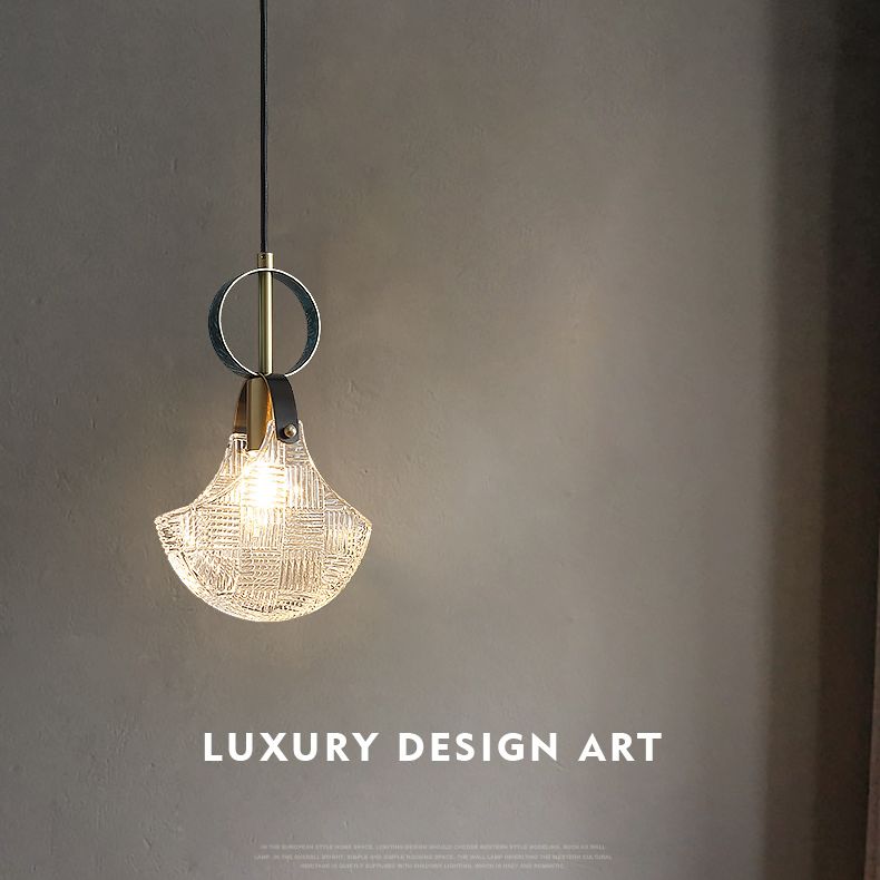 Small Crystal Glass Drop Lamp Postmodernism LED Suspension Light Fixture for Bedroom