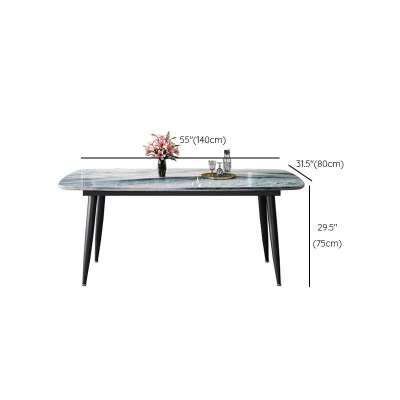 Rectangle Dining Site Table Contemporary 4 Legs Dining Room Table