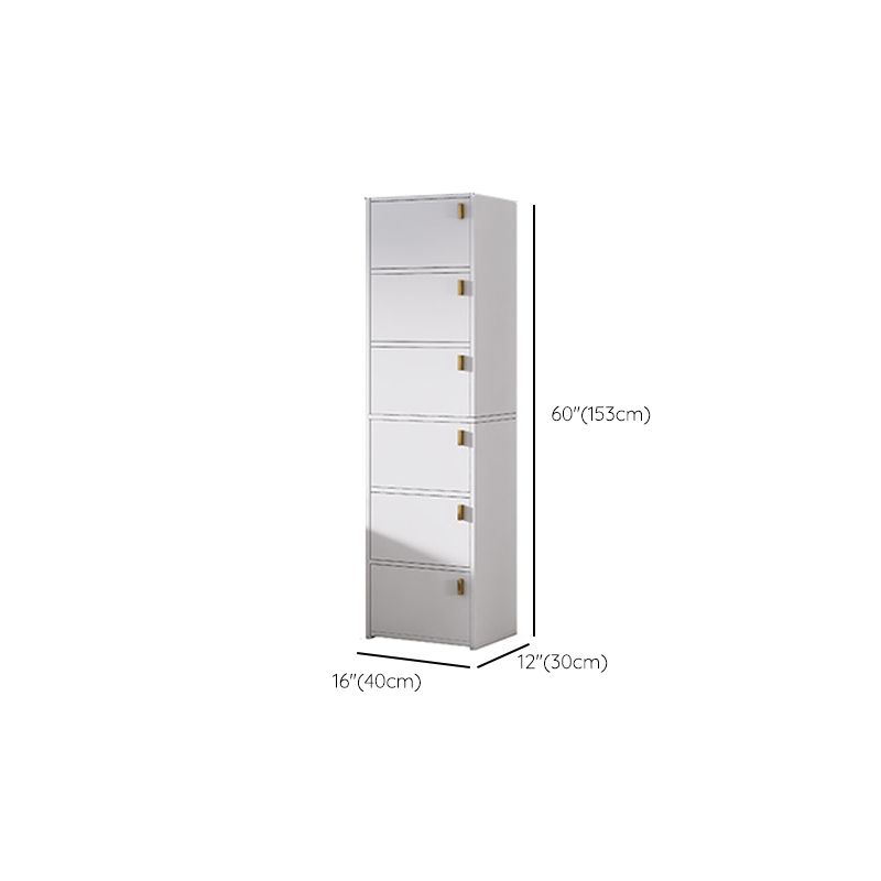 Modern Rectangle Chest White Wood Storage Cabinet with Drawer