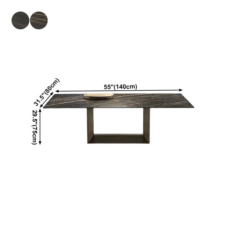 Industrial Sintered Stone Dining Table Rectangle Shape Standard Dining Table for Kitchen