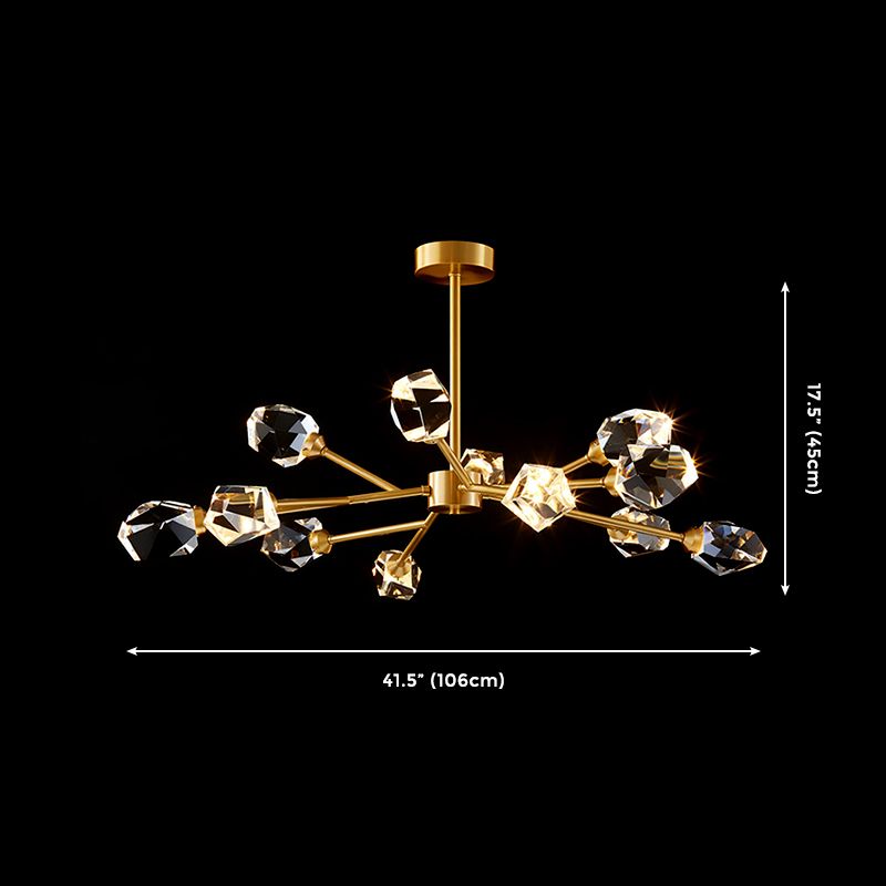 Brass Modernism 12-Light sputnik chandelier for Living Room Luxury Gold ceiling light